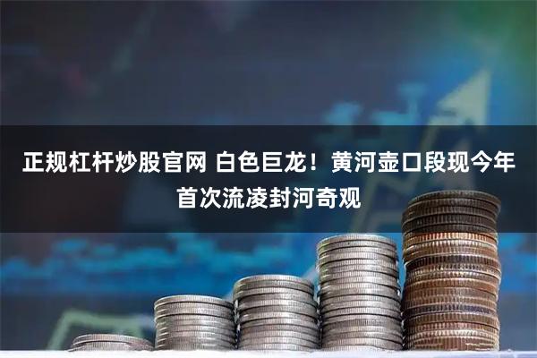 正规杠杆炒股官网 白色巨龙！黄河壶口段现今年首次流凌封河奇观