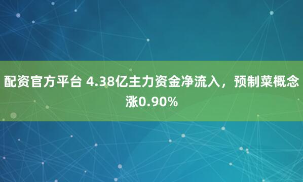 配资官方平台 4.38亿主力资金净流入，预制菜概念涨0.90%